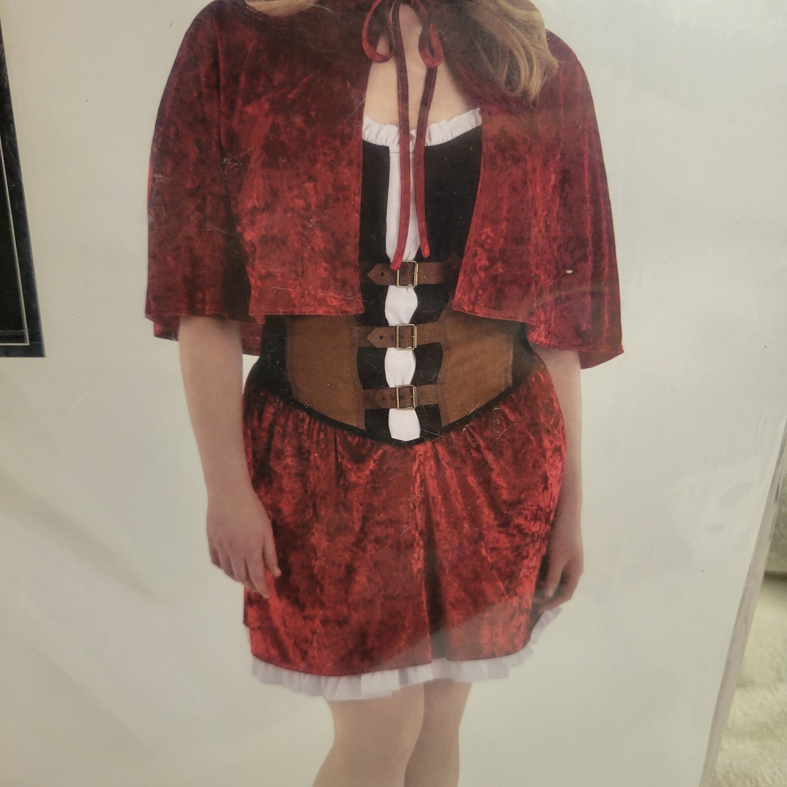 New Rebel Riding Hood Complete Costume Dress and Cape Adult Plus 2XL 18-20