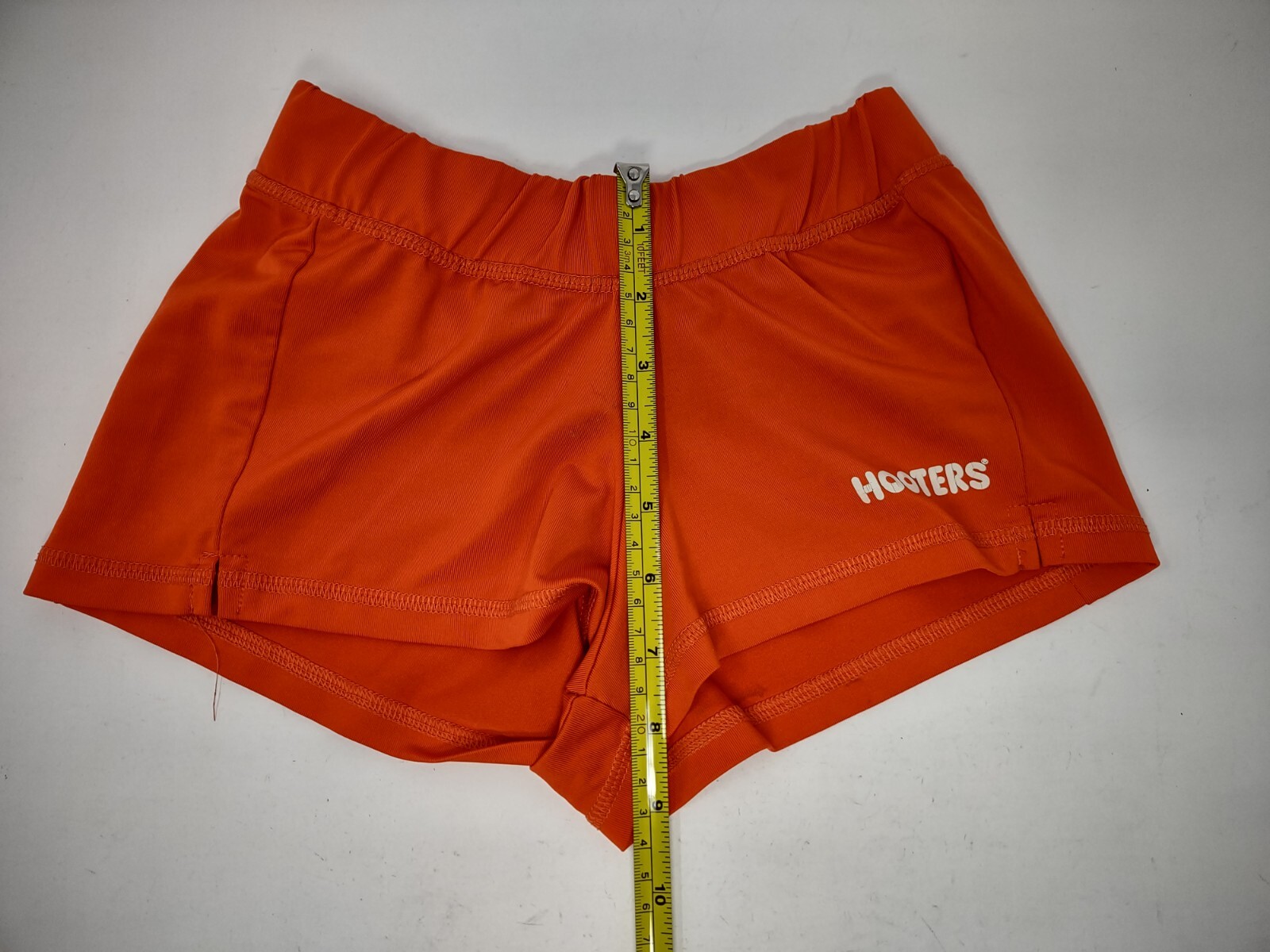 Hooters Girl Waitress Costume Orange Shorts Size XXS Polyester Spandex