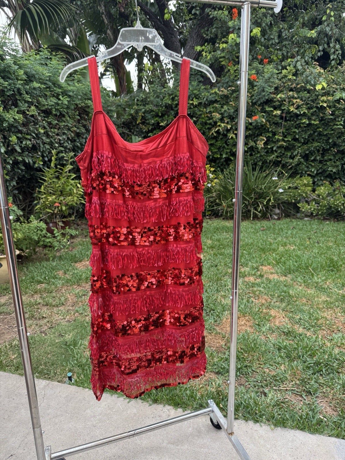 Charleston Fringe Costume Dress 50’s Halloween Cosplay Adult XXL Sequin