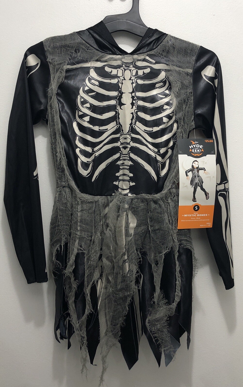 HYDE AND EEK! Kids’ Mystic Bones Halloween Costume Dress & Mask Girl Small (4-7)