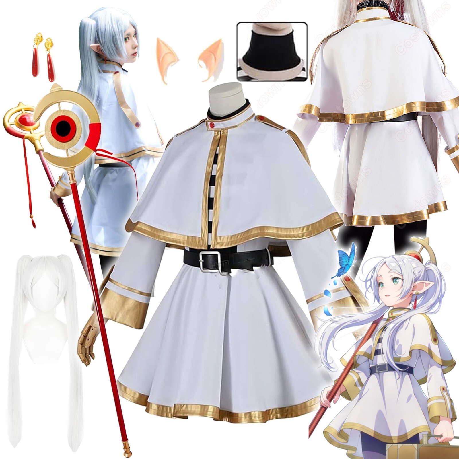 Anime Frieren Beyond Journey’s End Frieren Cosplay Costume Dress Halloween