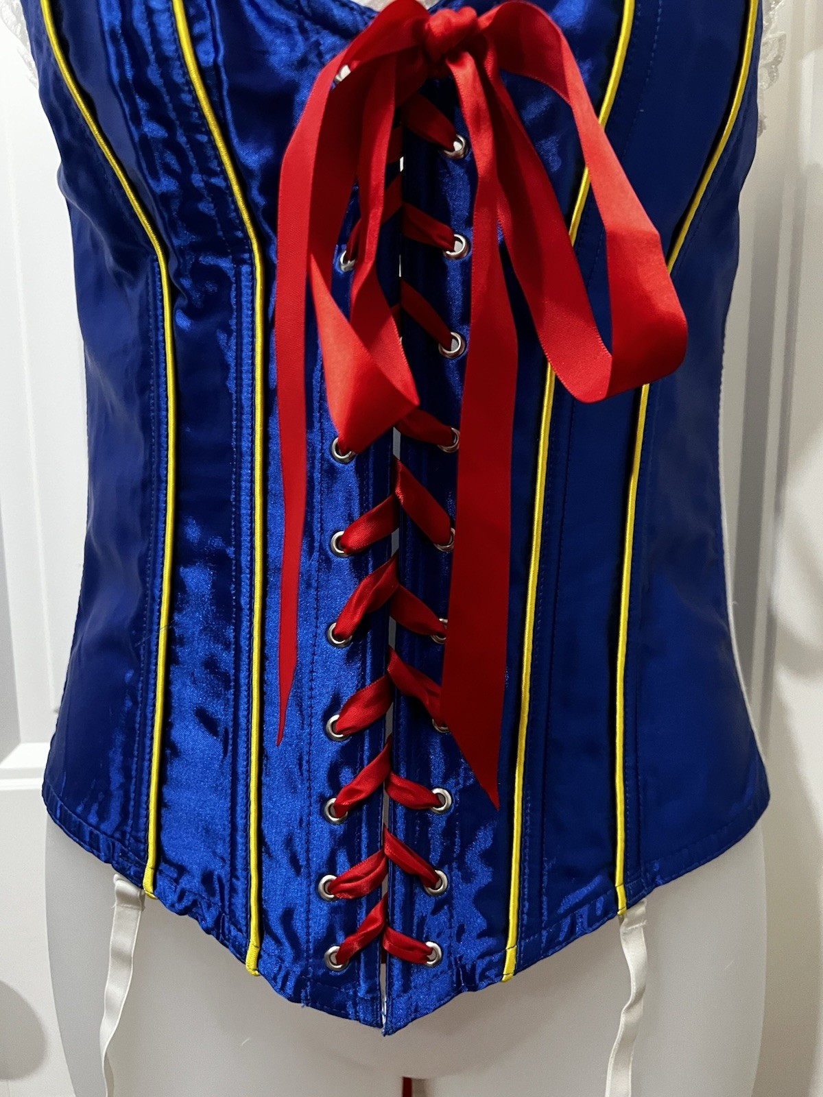 Rubie’s Snow White Costume Corset Lace Trim strapless Sweetheart Neck Top ONLY
