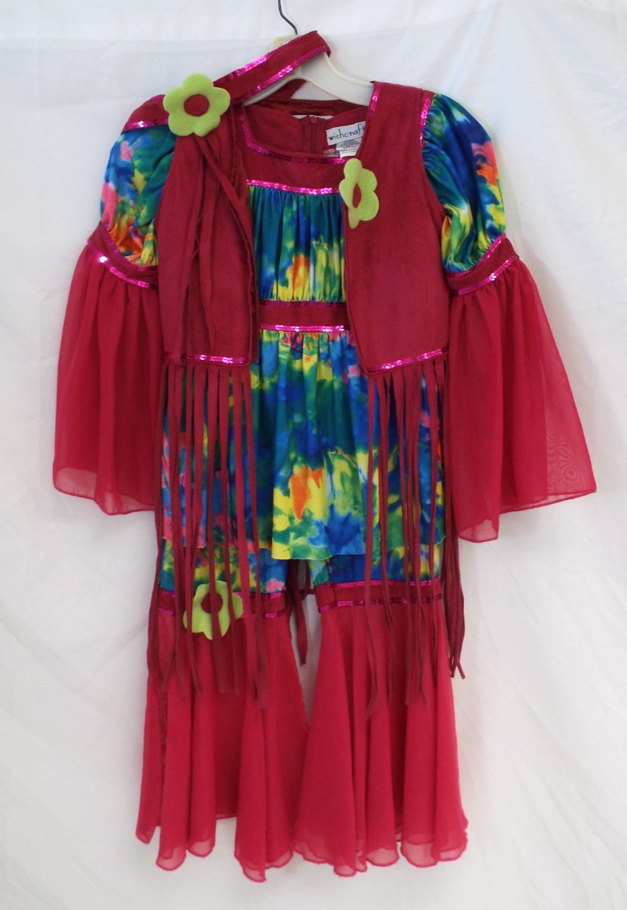 Chasing Fireflies Wishcraft Hippie Chick 4 Pc Costume Halloween Dress Up Size 8