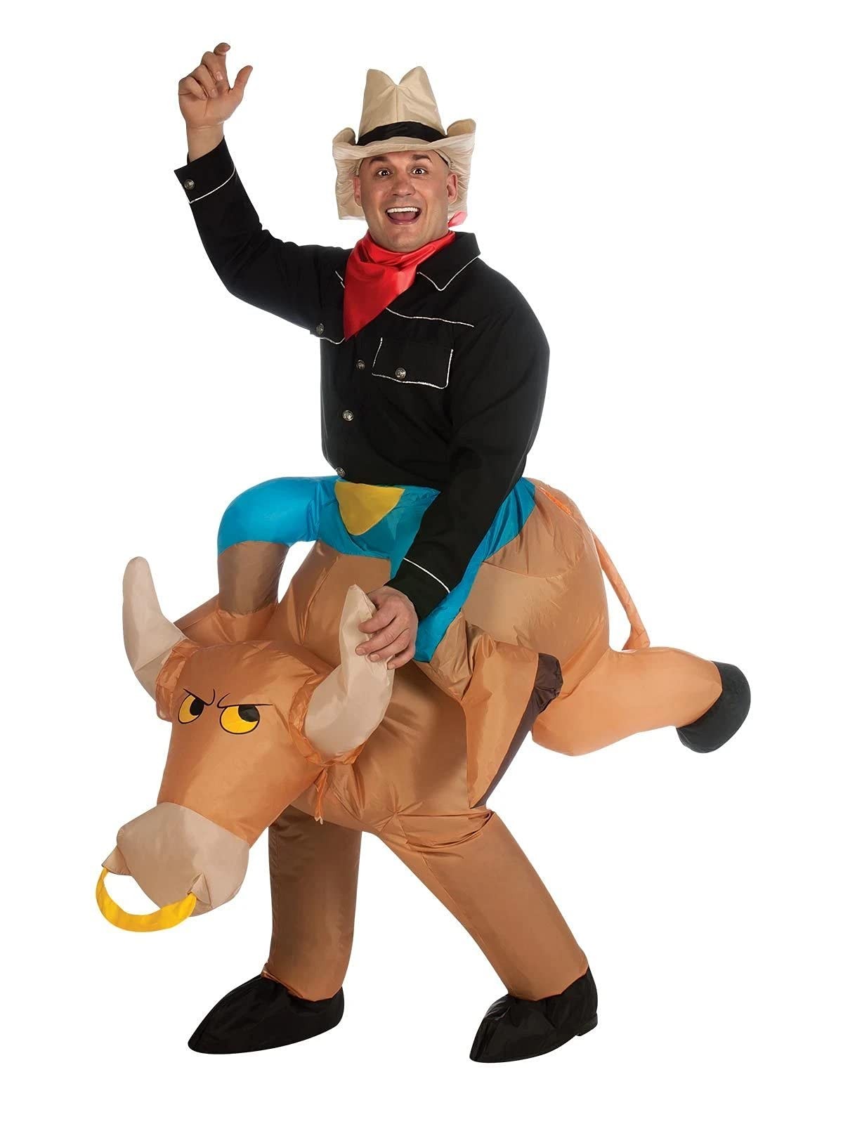 Adult Inflatable Bull Rider Costume for Halloween & Themed Parties, One Size