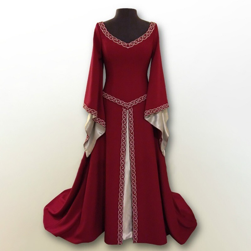 Womens Irish Long Dress Cosplay Retro Gown Medieval Dress Renaissance Costumes