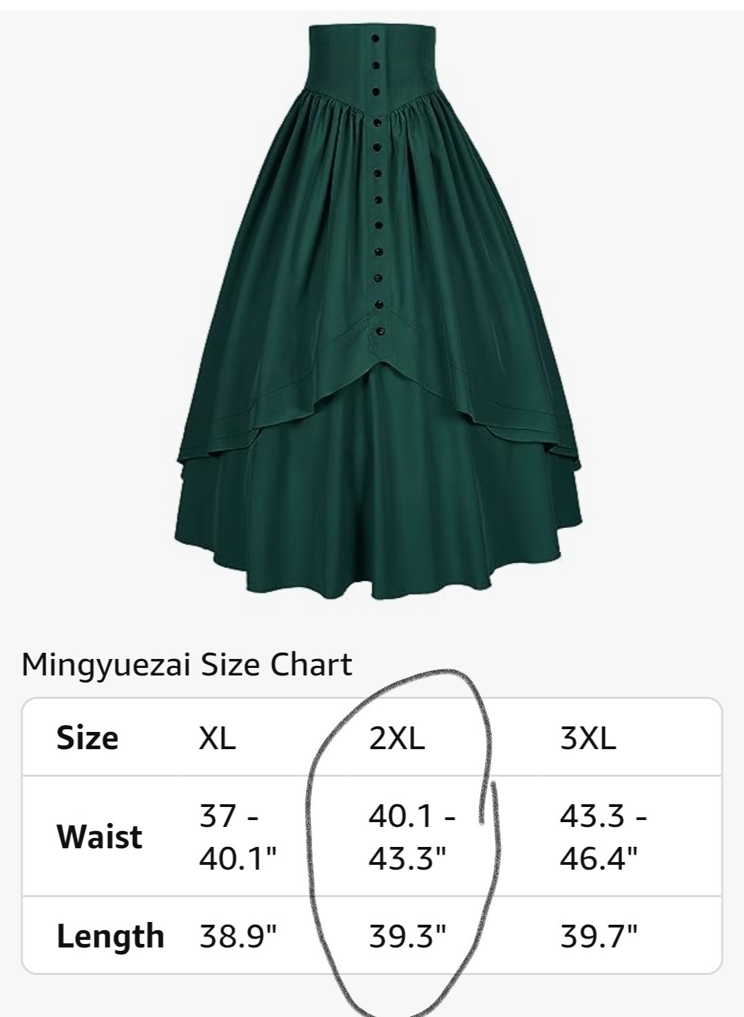 Renaissance Faire Skirt Green Women’s 2X (20-22) Long Maxi Fairy Cosplay Worn 1x