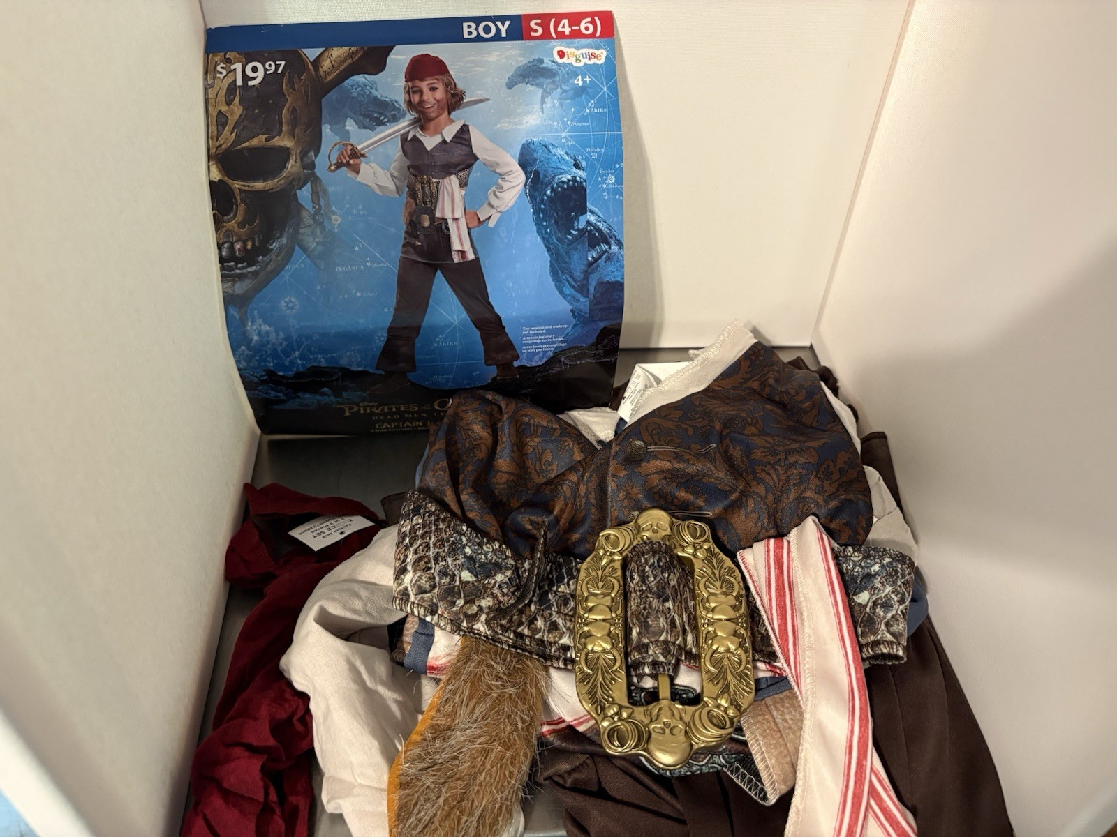 Disney Pirates of the Caribbean Captain Jack Sparrow Child Kids Costume 4-6 NIP