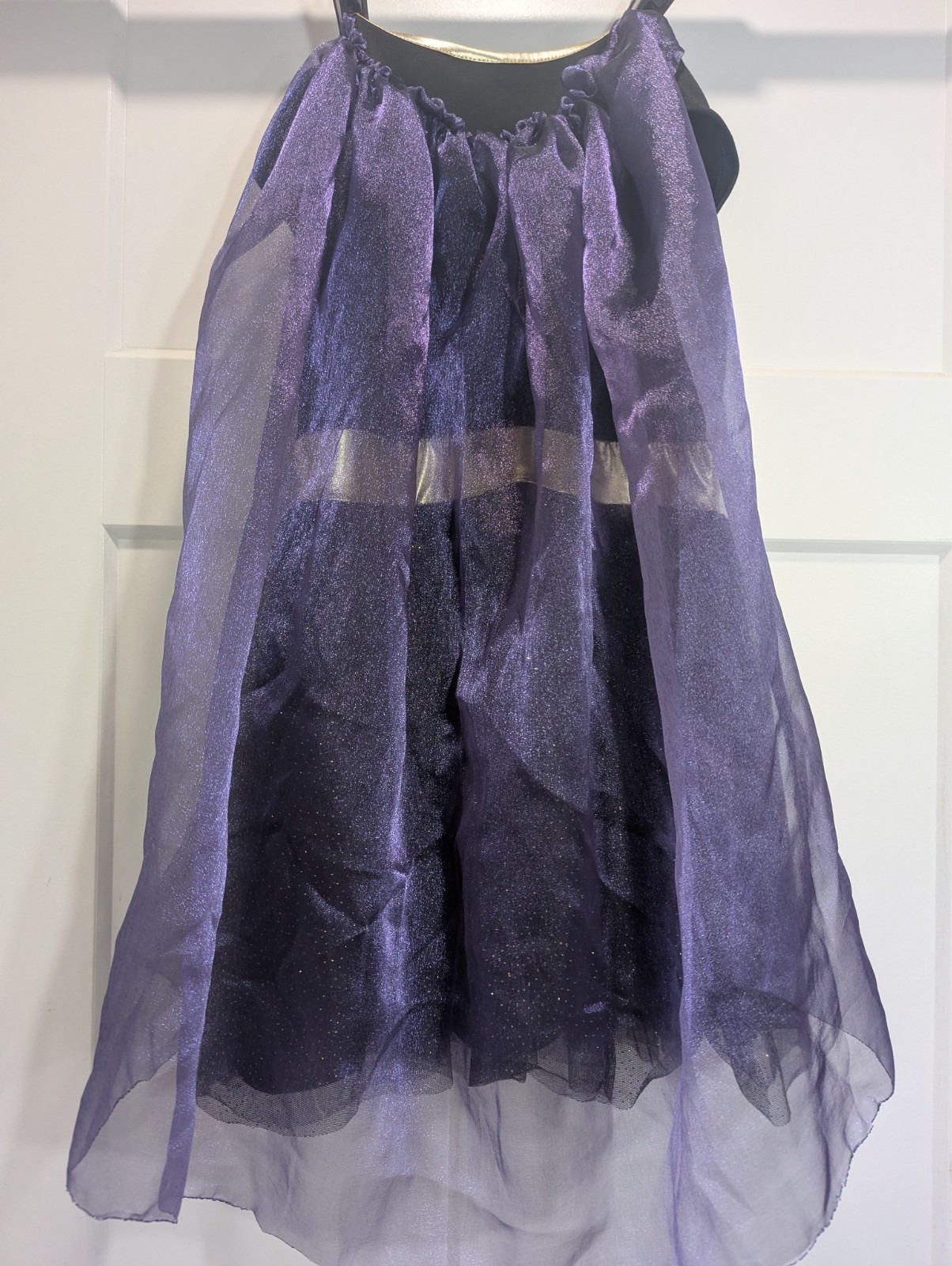 Batgirl Dress Girl Costume Purple Gold Glitter Batman Logo Tulle Skirt Crossplay