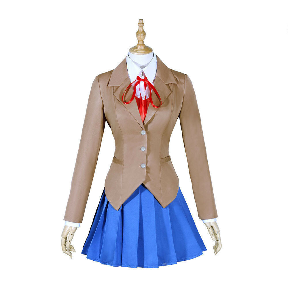Doki Doki Literature Club Sayori Yuri Natsuki Monika Costume Cosplay Uniform