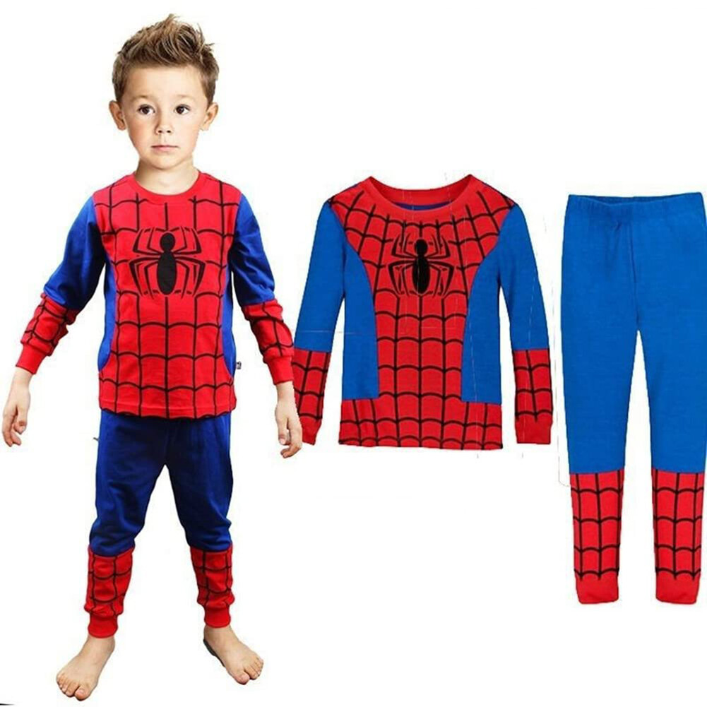 Kids Boys Spiderman Fancy Dress Party Jumpsuit Cosplay Costume Bodysuit 3-7 Age