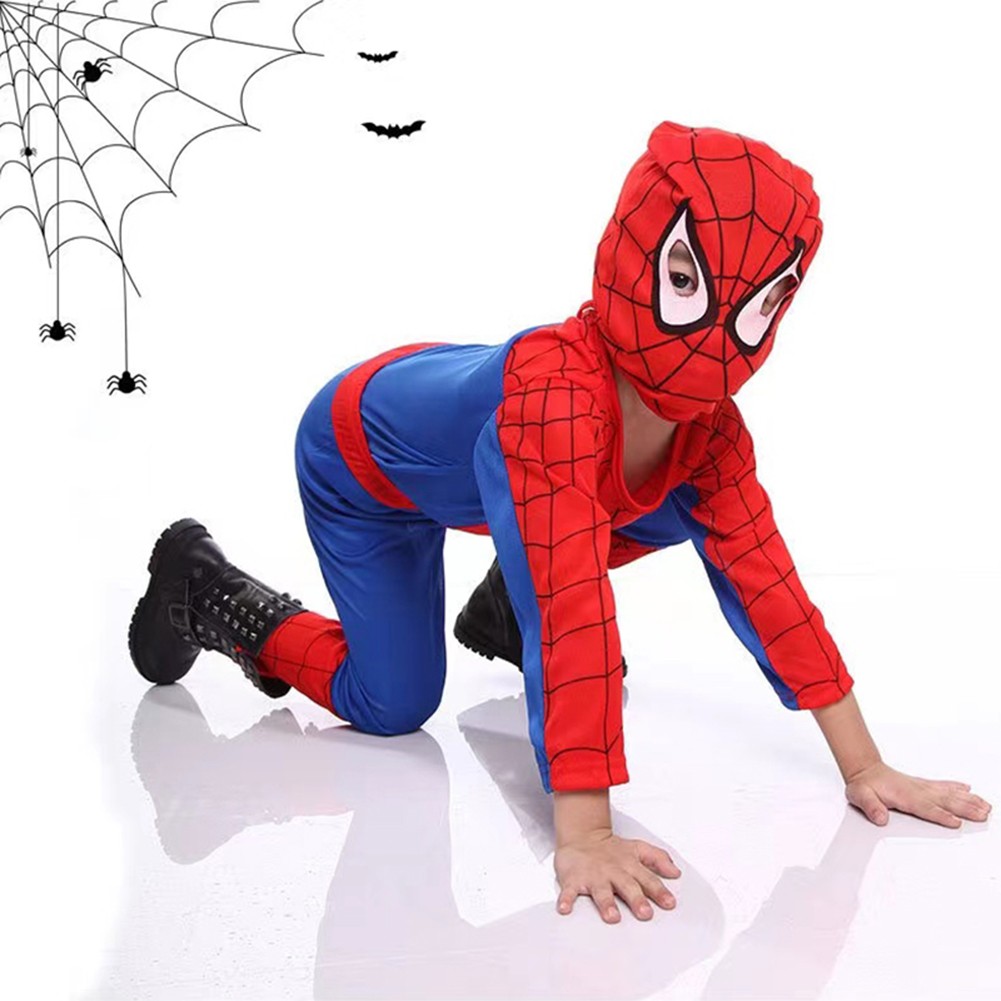 Kids SpiderMan Cosplay Costume Boys Tobey Maguire Outfit Jumpsuit Clothes 3-7Age