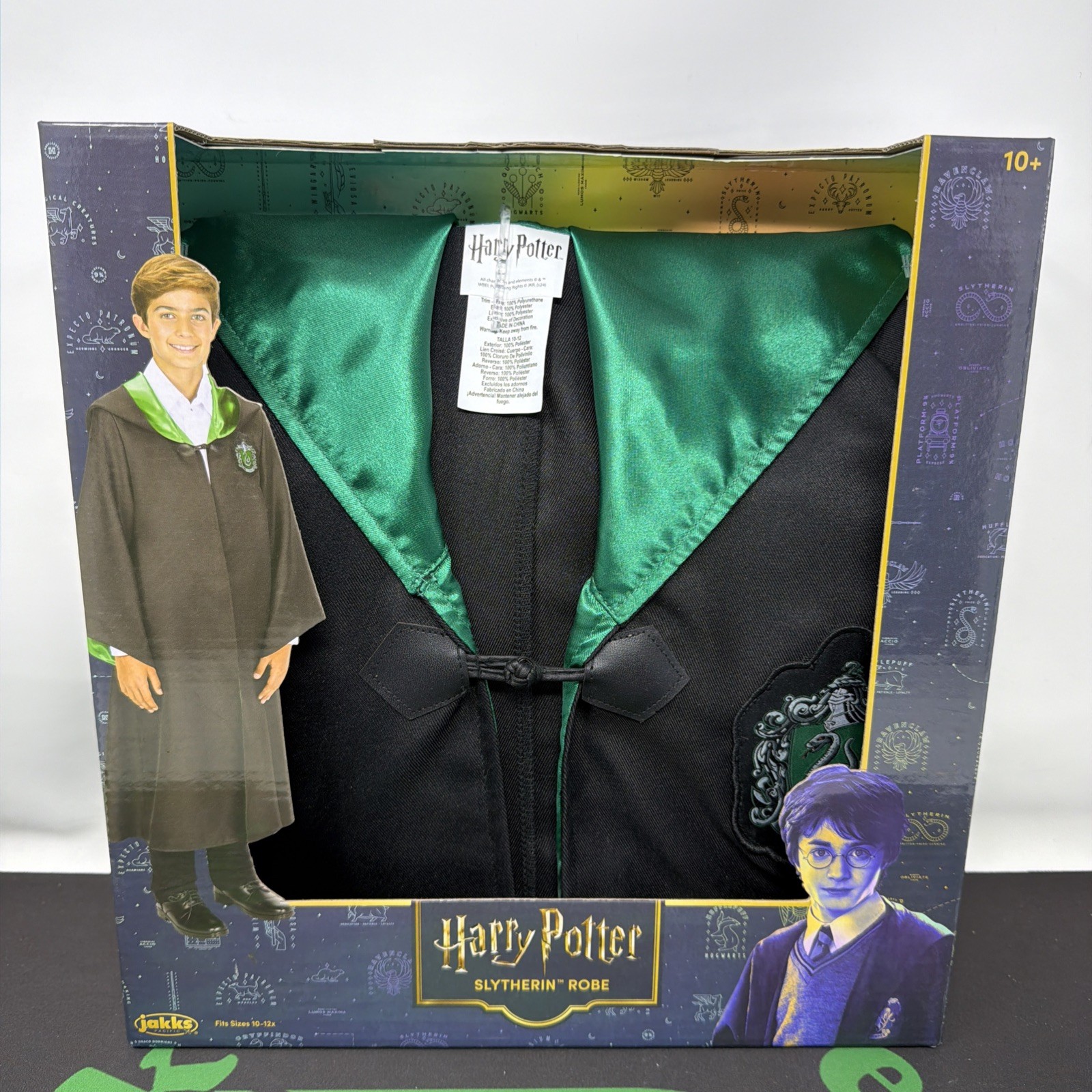 Harry Potter Slytherin Kids Costume Robe With Hood Ages 10+ Officially Licensed