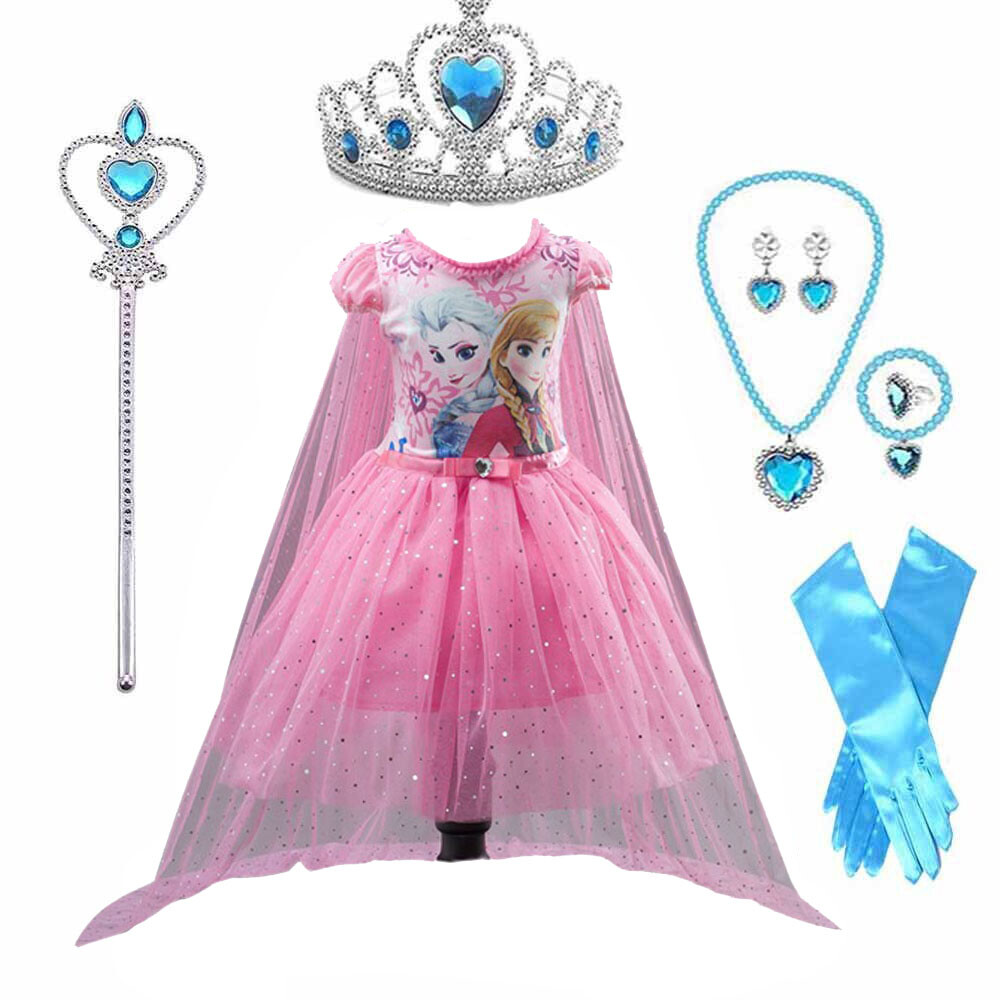 Frozen 2 inspired Snow Elsa Princess Costume Party Cosplay Anna Dress for Girls