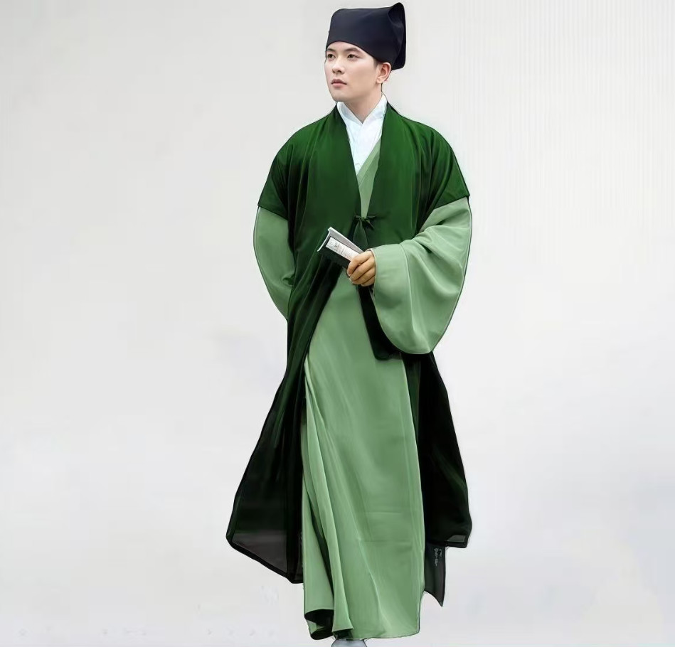 Chinese Scholar Costume Hanfu National Tang Costume Men Robe Costume Dance Dress