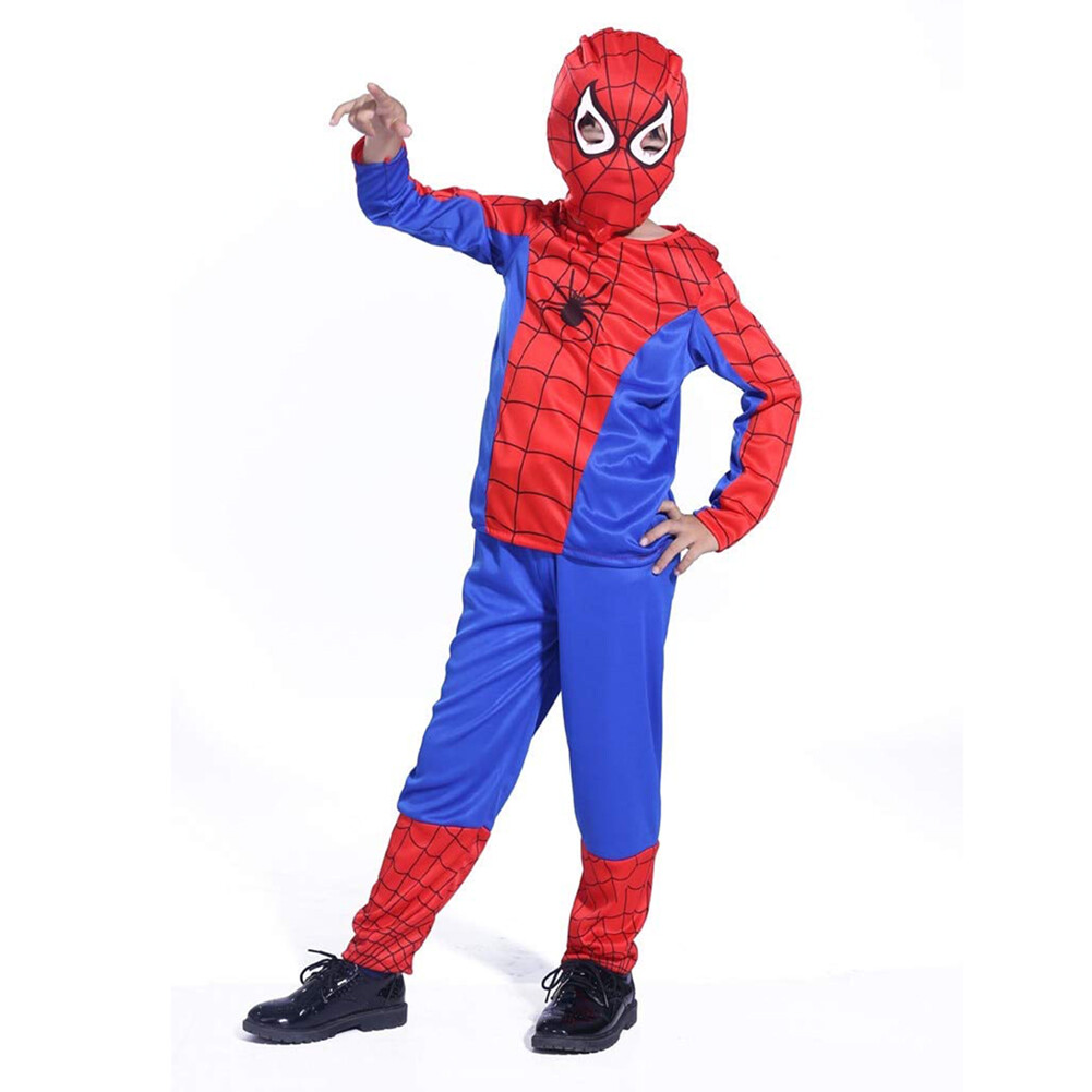 Kids SpiderMan Cosplay Costume Boys Tobey Maguire Outfit Jumpsuit Clothes 3-7Age