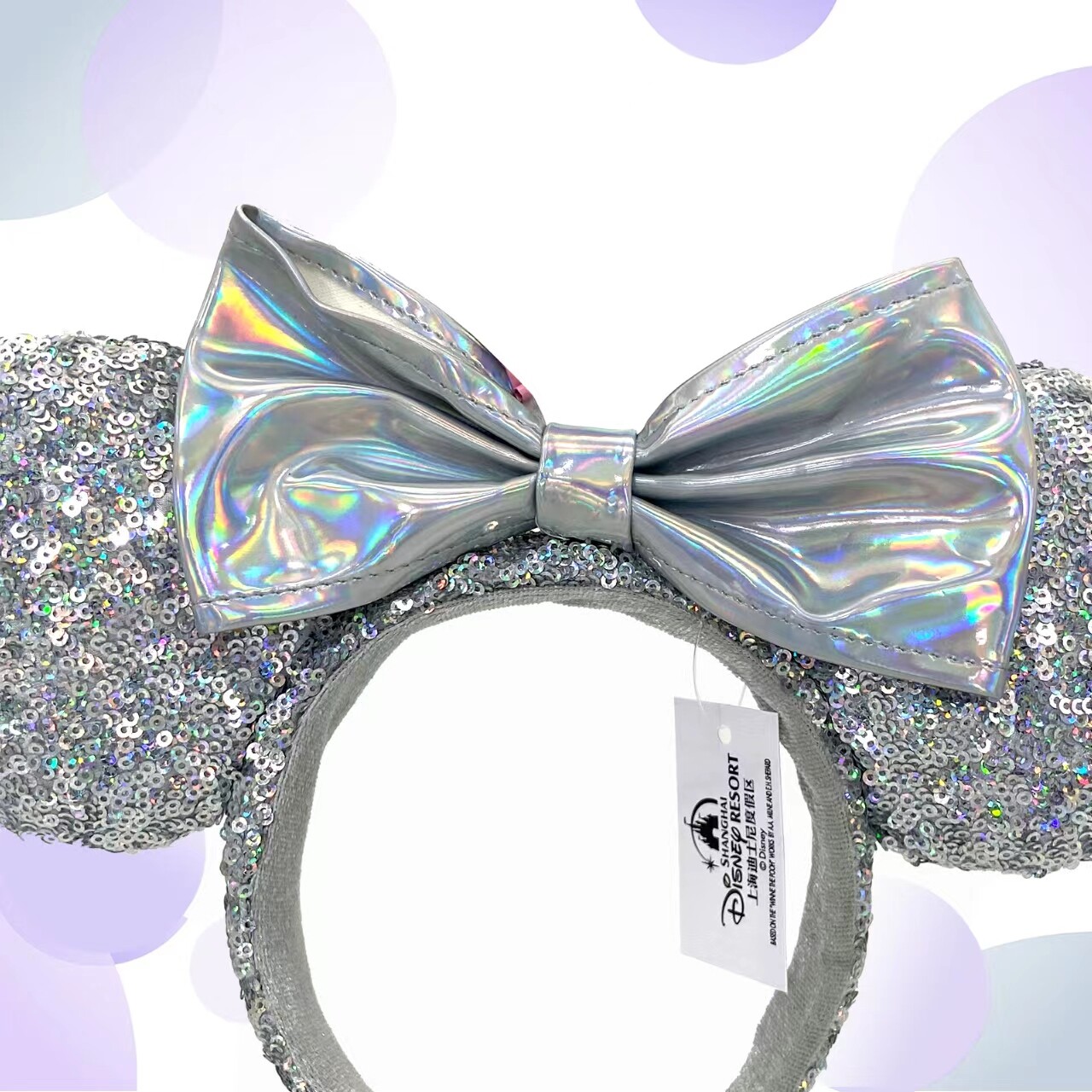Silver Minnie Mouse Ears Cinderella Magic Mirror DisneyParks Bow Headband Gift