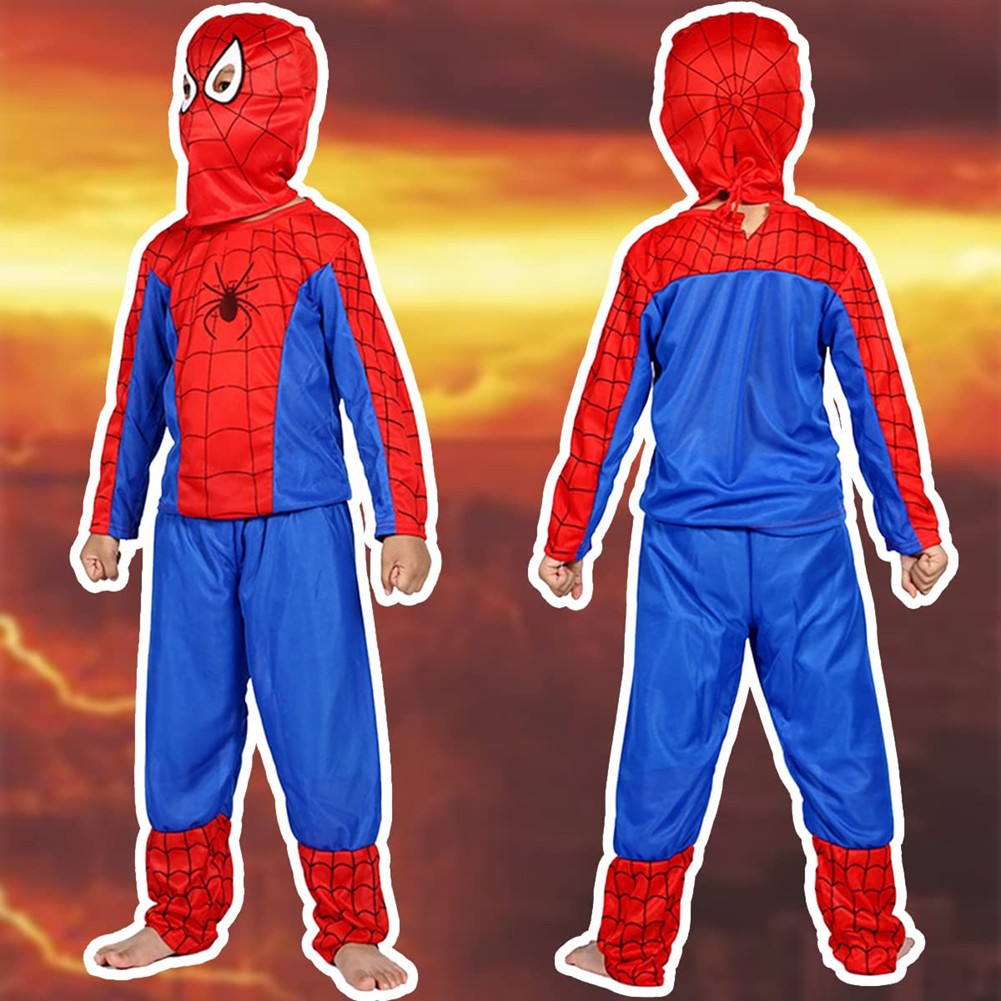 Kids SpiderMan Cosplay Costume Boys Tobey Maguire Outfit Jumpsuit Clothes 3-7Age