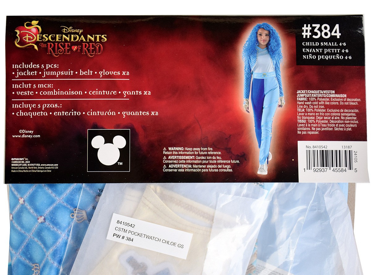 Disney Descendants 4 The Rise Of Red “Chloe” Costume, Girl’s Sizes S, M, L, XL