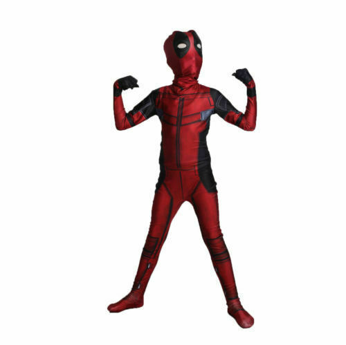 Kids Deadpool Costume Boys Halloween Cosplay Jumpsuit Bodysuits Accessories Gift