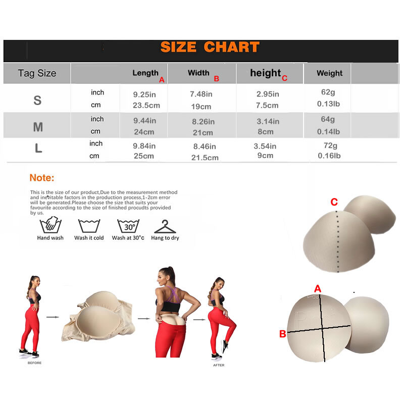Self Adhesive Round Sponge Hip Pad Crossdresser Enhancers Buttocks Foam Booster