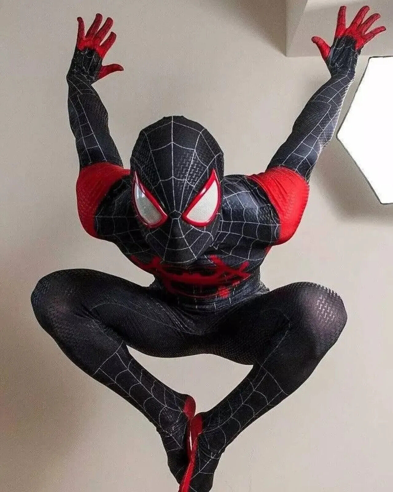 Miles Morales Spiderman Jumpsuit Kids/Adult Costume Cosplay Mask+Bodysuit110-190