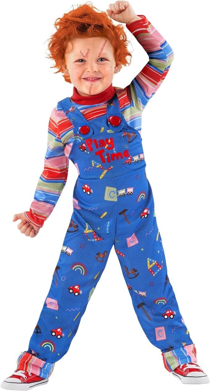 Toddler Chucky Costume Infant Boys Horror Doll Killer Halloween Outfit 1 – 6 yr