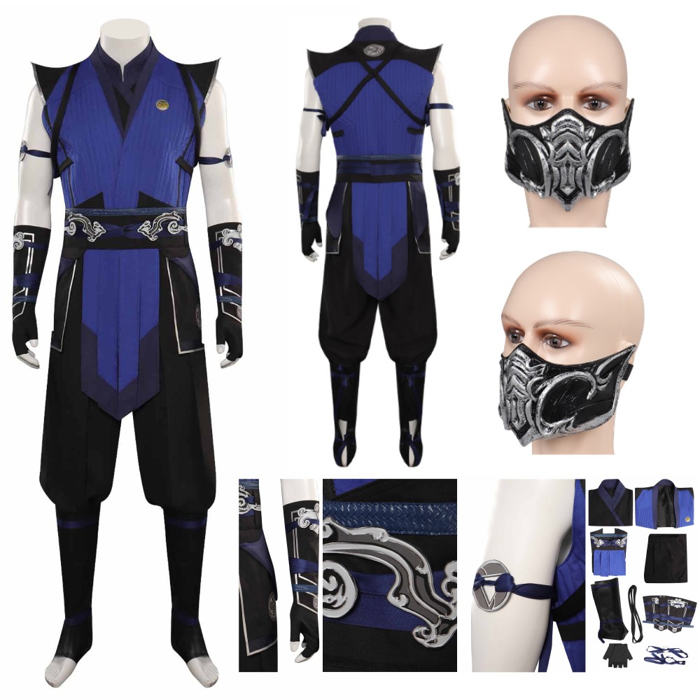 Sub-Zero Blue Outfit Mask Cosplay Costume Men’s Halloween Carnival Party Suit