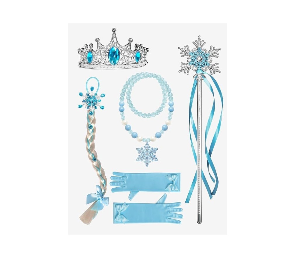 Princess Dress Up for Girls RGB LED Light Syncs Music Age 3+ Blue Frozen Costume