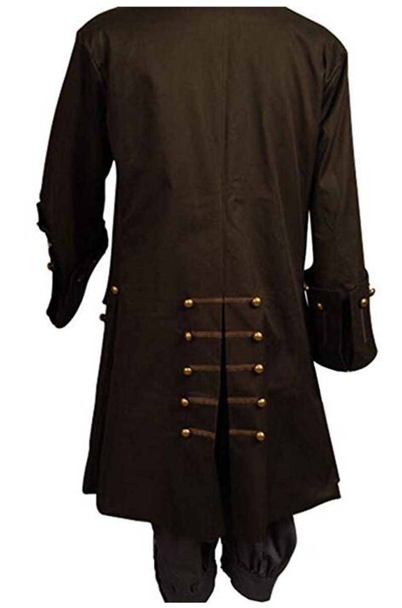 Pirates of the Caribbean Jack Sparrow Full Suit Cosplay Costume Outfit Coat Hot