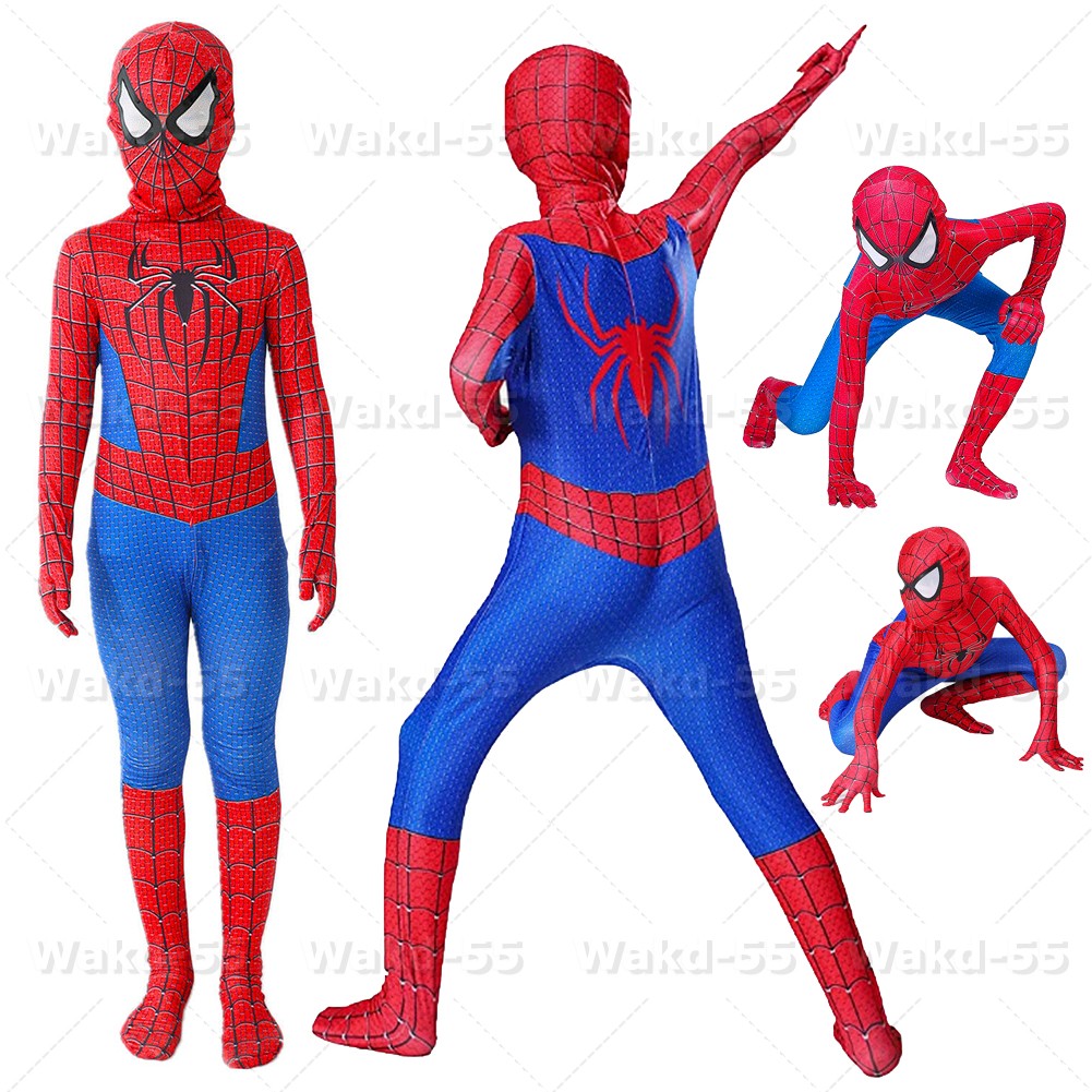 Kids Adult SpiderMan Cosplay Costume Spider-Man Integrated Zentai Suit Jumpsuit