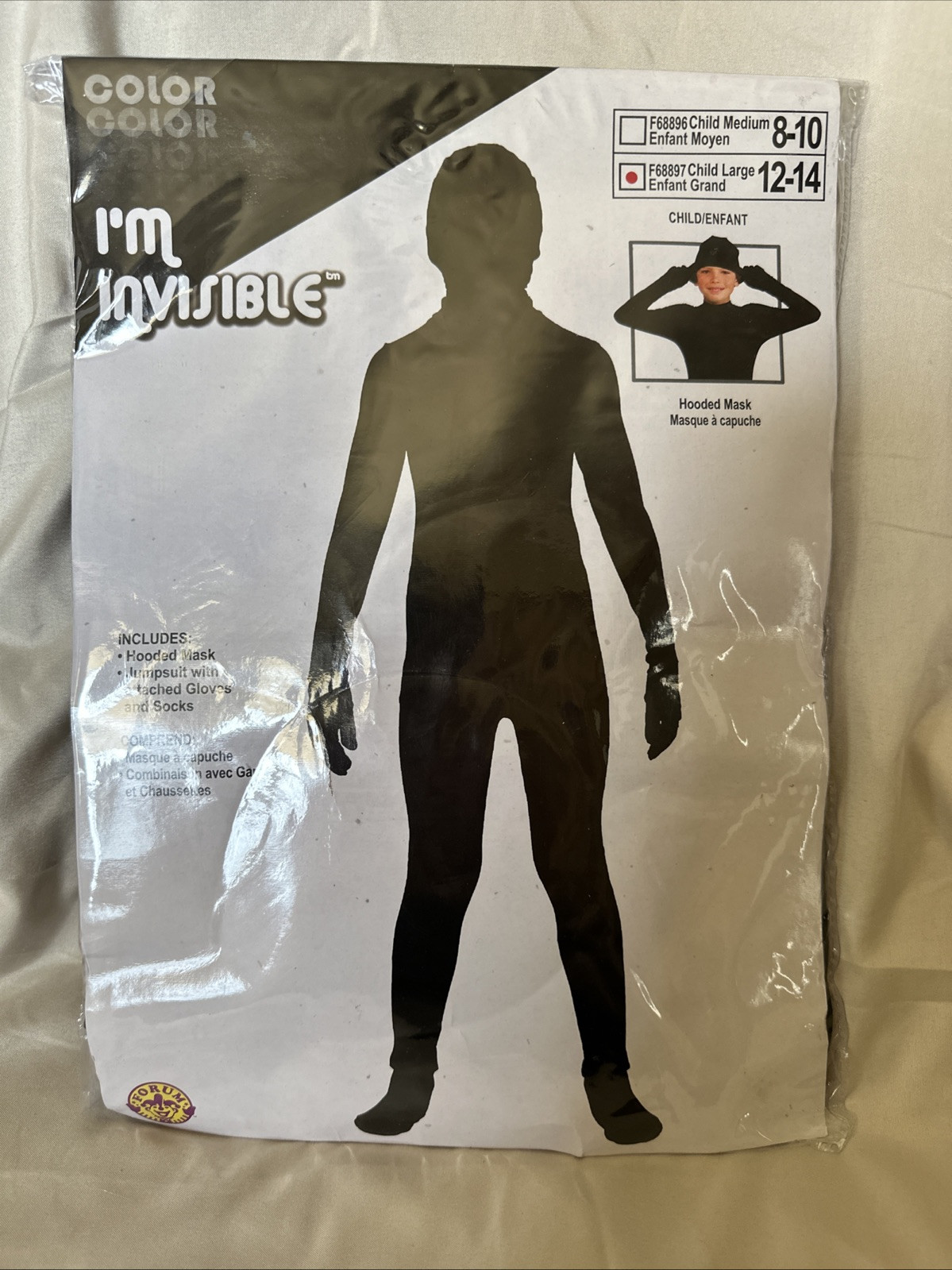 Rubies Forum Im Invisible Black Morph Suit Costume Child Large 12-14 #29