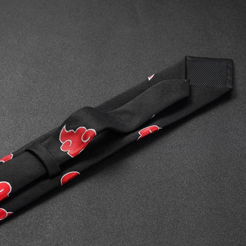 Naruto Akatsuki Red Cloud Tie Cosplay Novelty Necktie Gift Men’s Women’s