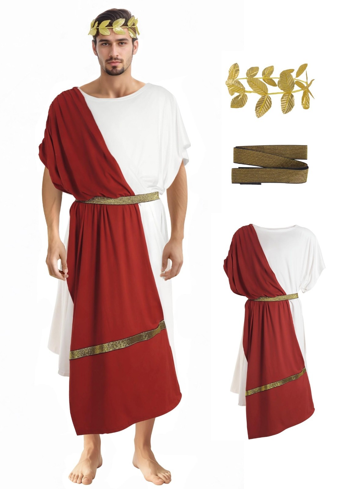 Men’s Greek Toga Costume – Classic Party Outfit for Halloween & Themed Events