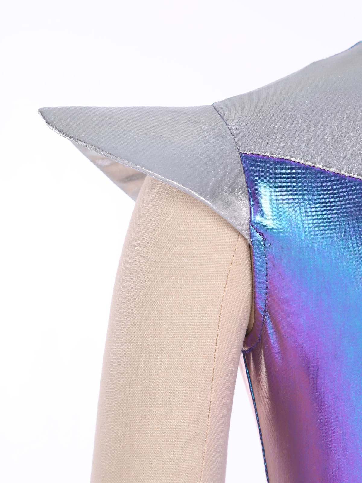 US Girls Metallic Alien Costume Cap Sleeve Jumpsuit Halloween Outerspace Cosplay