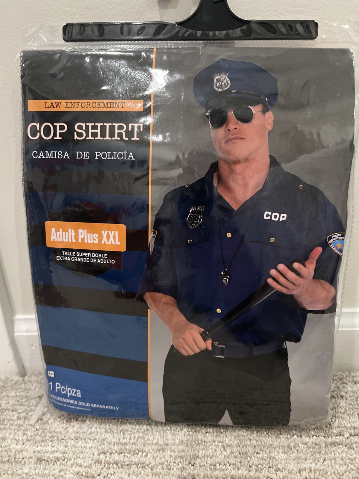 Law Enforcement Cop Shirt Costume Halloween Police Style Adult XXL Dress Up New
