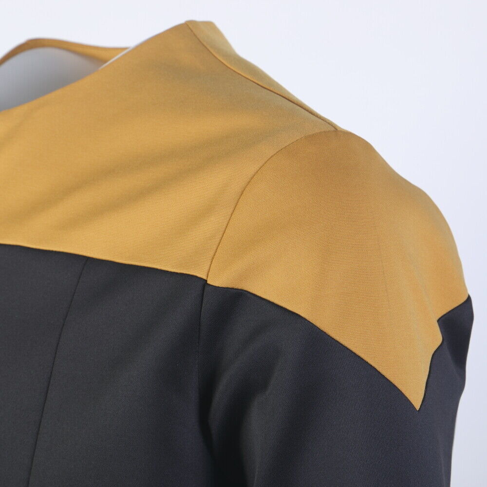 For Picard Commander Gold Blue Uniform Voyager Starfleet Jacket Costume
