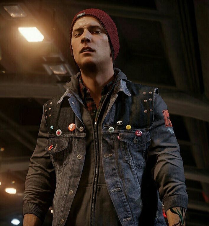 inFAMOUS Second Son Costume COMPLETE Jacket Vest Beanie Cap Delsin Rowe Tattoo