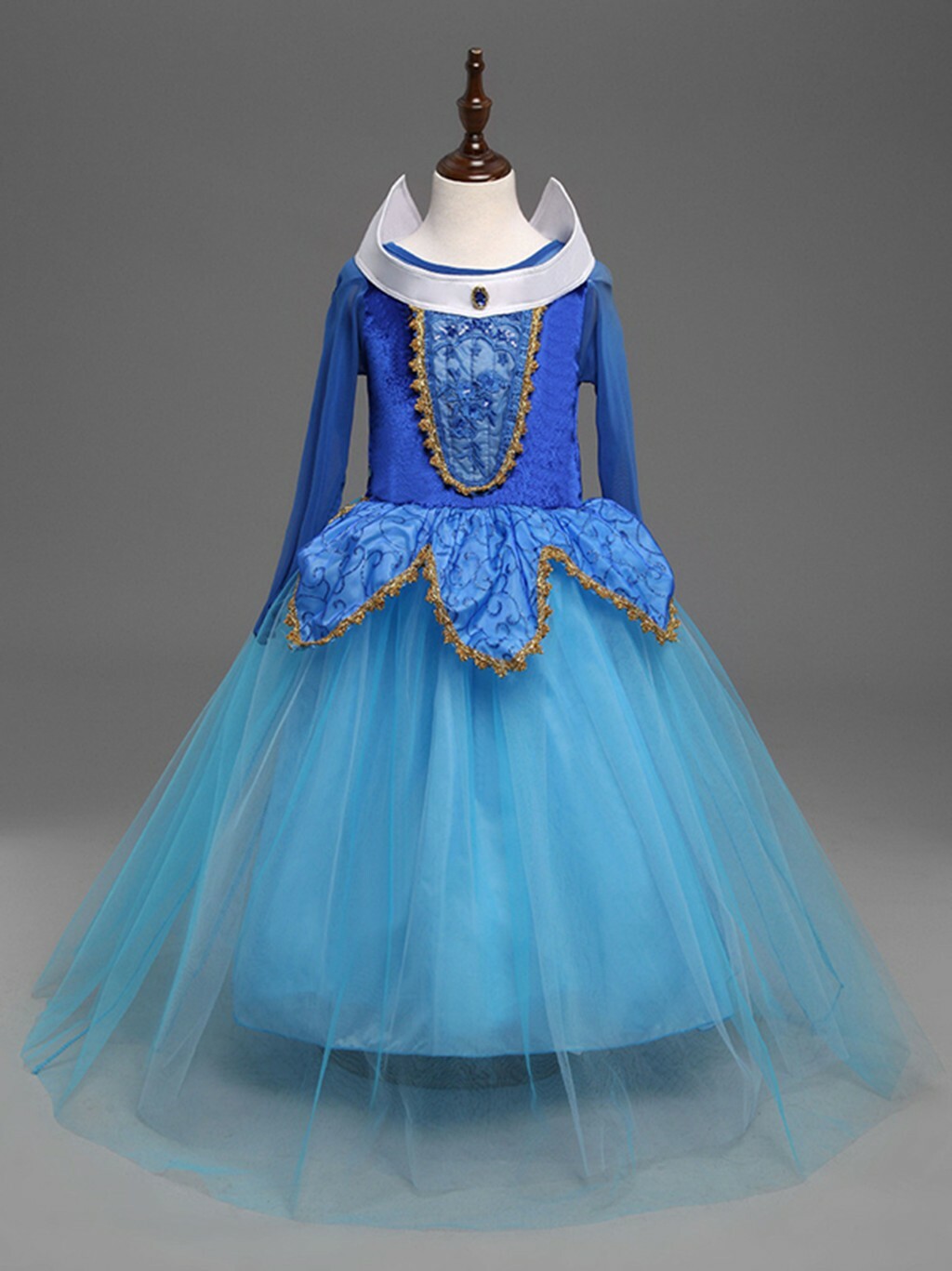 Sleeping Beauty Princess Aurora Costume Party Dress For Girls Pink And Blue Set