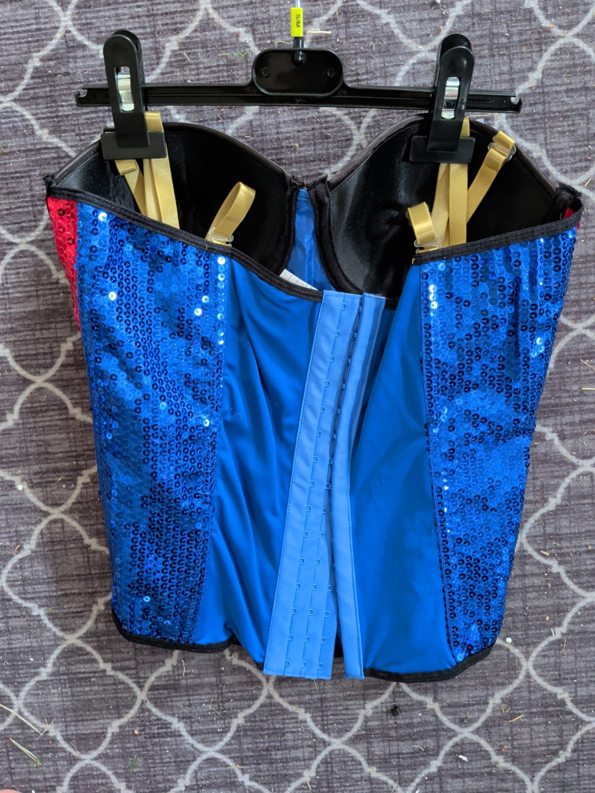 Deluxe DC Comics Sequined Bustier Corset Adult Women S/M Superman Superwoman