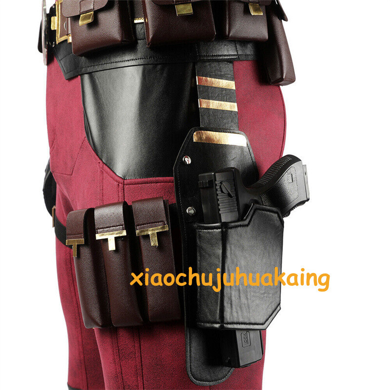 Deadpool 3 Wade Wilson Cosplay Costume Accessories Red Mask Belt Halloween Suit
