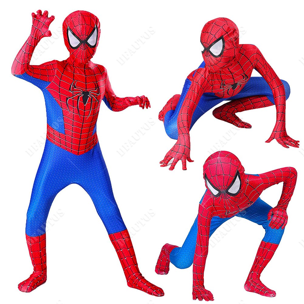 Kids Adult SpiderMan Cosplay Costume Spider-Man Integrated Zentai Suit Jumpsuit