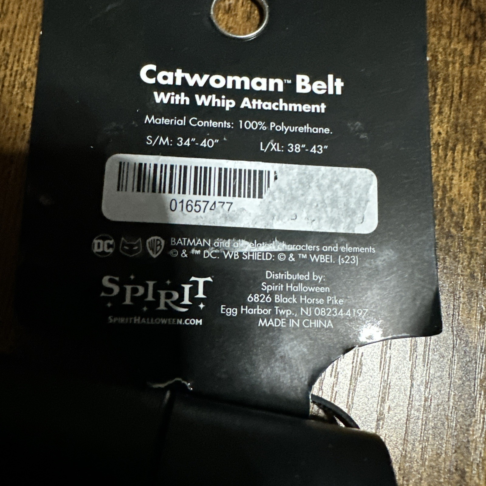 Catwoman Belt DC Comics S/M Spirit Halloween