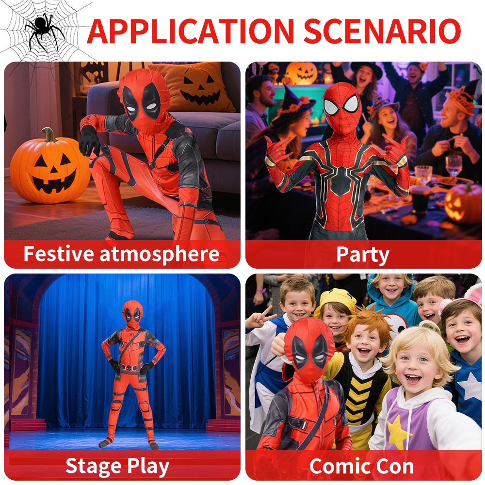 Kids Adult SpiderMan Cosplay Costume Spider-Man Integrated Zentai Suit Jumpsuit