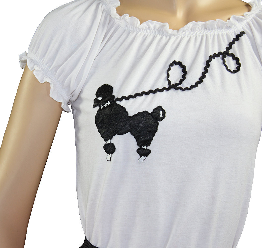 3-Pc Light Blue Poodle Skirt Outfit _ Adult Size XL-3XL _ Waist 40″- 48″