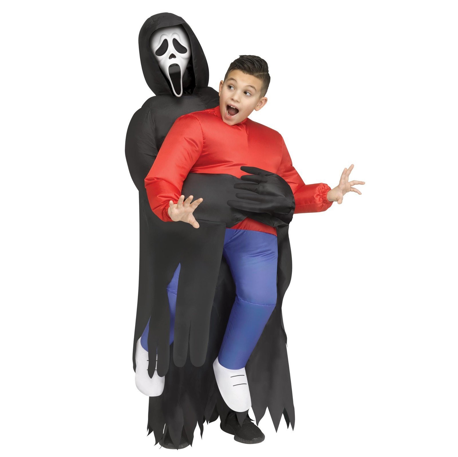 Fun World Boys’ Ghost Face Piggy Back Inflatable Costume, One Size Regular