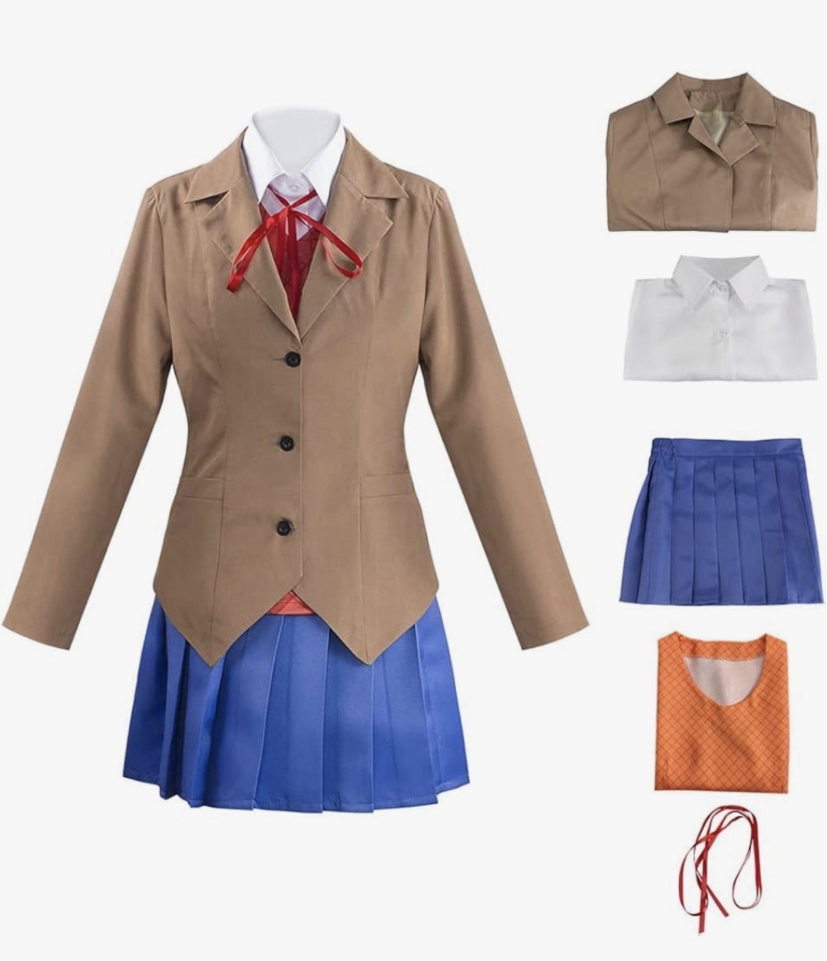 Doki Doki Literature Club Monika Cosplay Costumes Sayori Yuri Natsuki Costume L