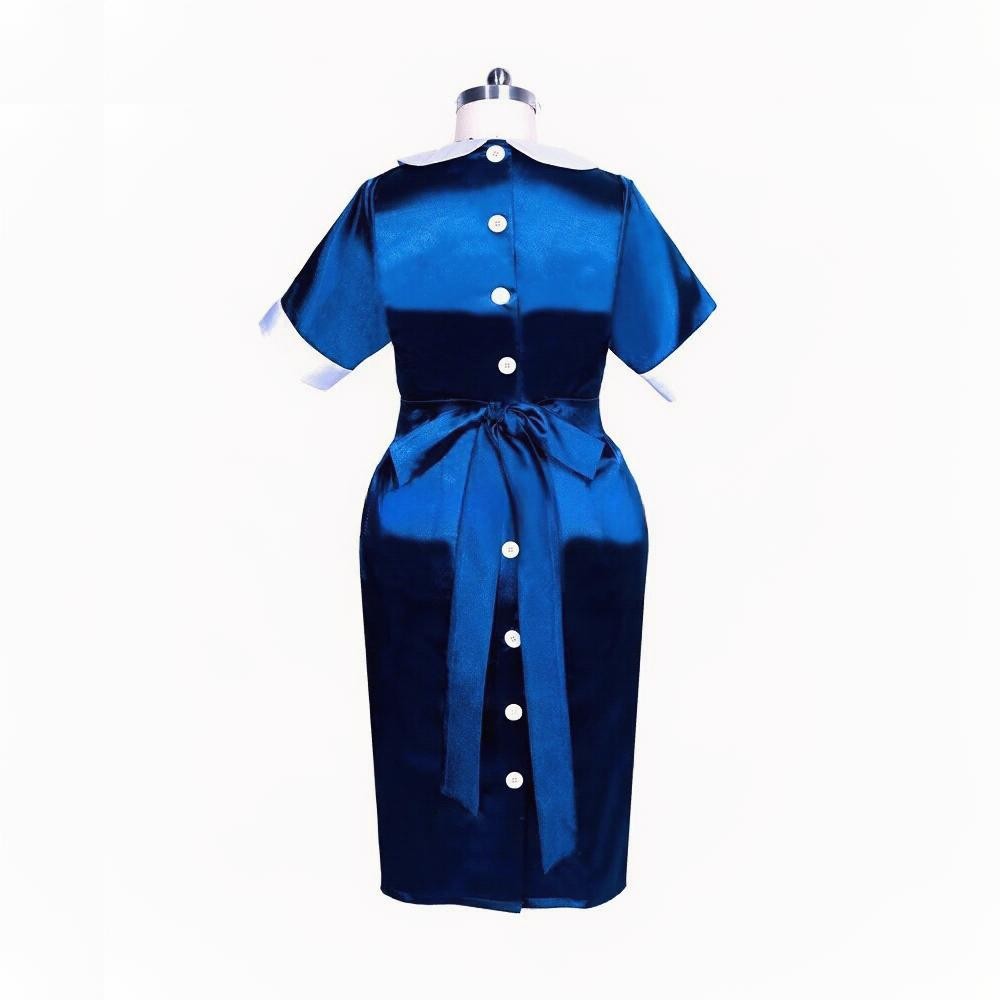 Girl Maid Sissy Blue satin Unisex Dress cosplay costumes Tailor-made