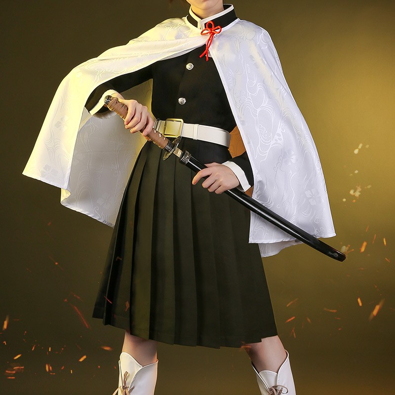 Tsuyuri Kanao Cosplay Costume Adult Women Kimono Haori Wig Display Dark Pattern