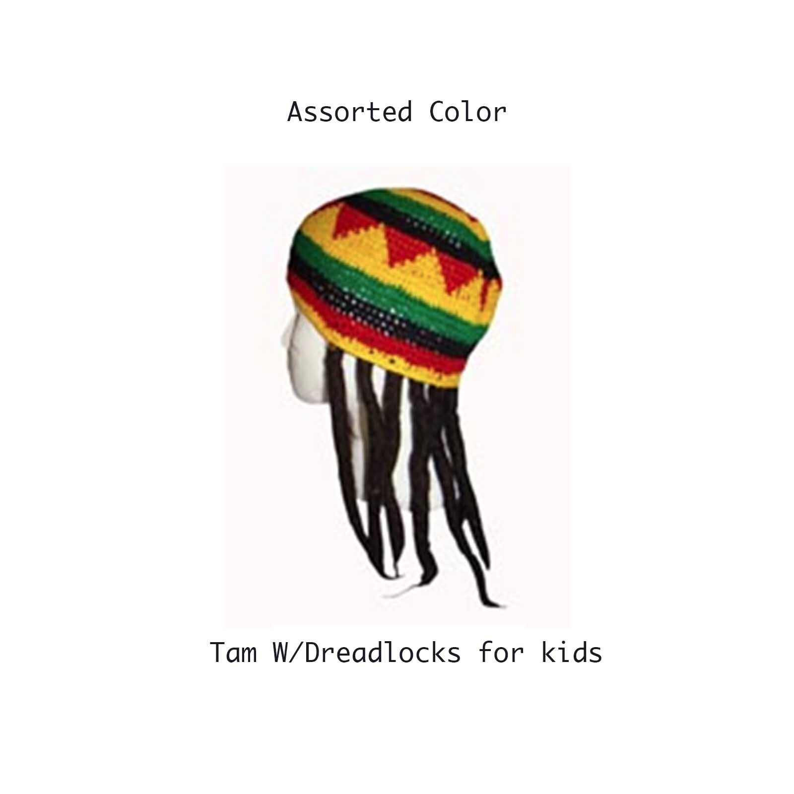 Children Dreadlocks Dread Wig Tam Cap Hat Rastafari Costume Hat Cap Reggae IRIE