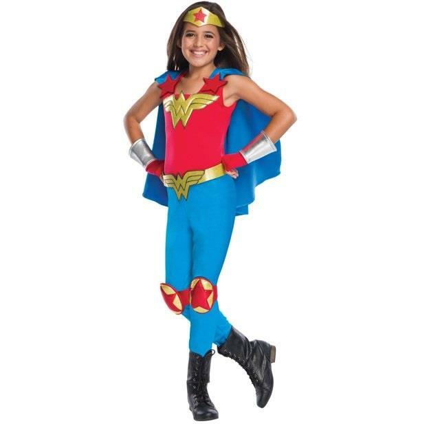 Girls DC Superhero Girls Wonder Woman Dress Up Costume Size M 8/10 Halloween NEW